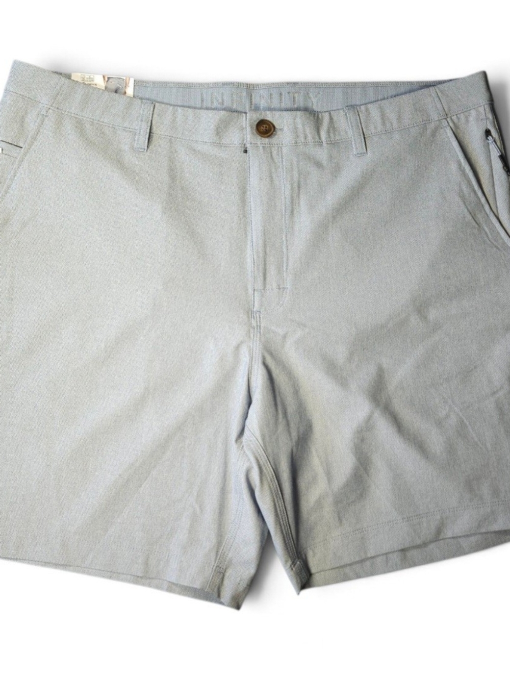 Infinity Raine Men's Pale Blue Flat-Front Shorts